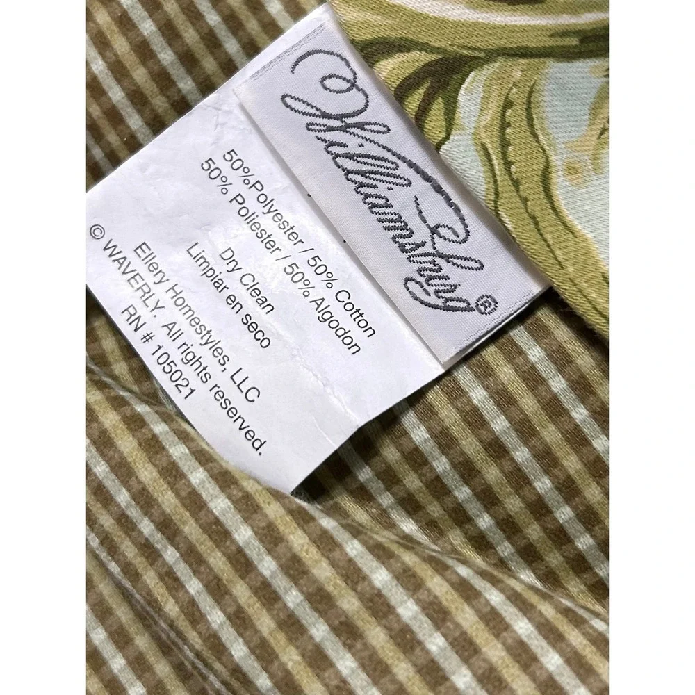 VTG Waverly Williamsburg Valance Set (3) Blue Green Floral Pineapple Gingham